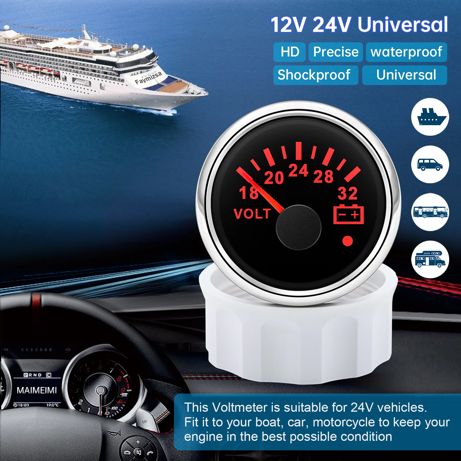 52mm Voltmeter 7 Colors Backli - Light Meter Incident review and price