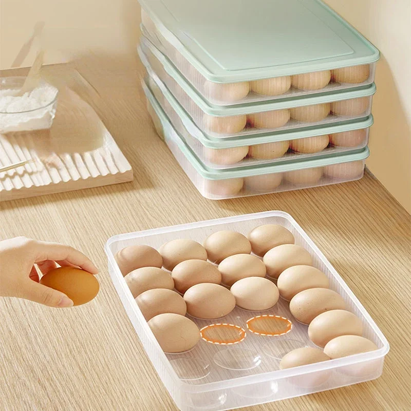 Refrigerator Food Storage Box Kitchen Accessories Organizer Fresh Box Dumplings Vegetable Egg Holder Stackable Microwave