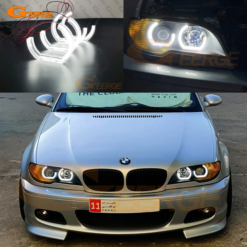 

For BMW 3 Series E46 Coupe Cabrio Convertible LCI 2004 2005 2006 Day Light Ultra Bright DTM Style Led Angel Eyes Kit Halo Rings