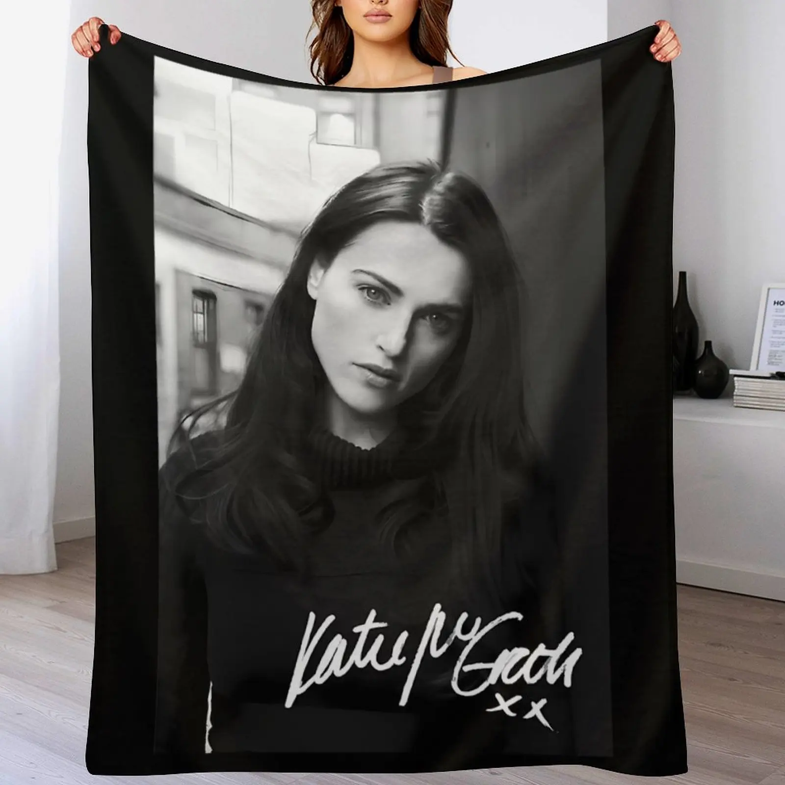 

Katie McGrath Black and White Throw Blanket Cozy Warm Blanket for Bed Room Decor