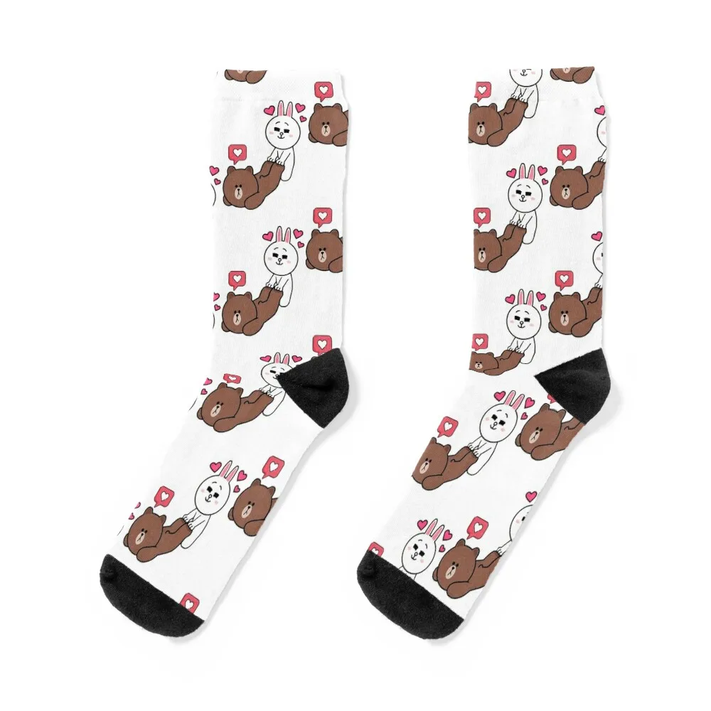 

Brown And Cony Love Socks Men's retro christmas gifts ankle Socks Men's Women's