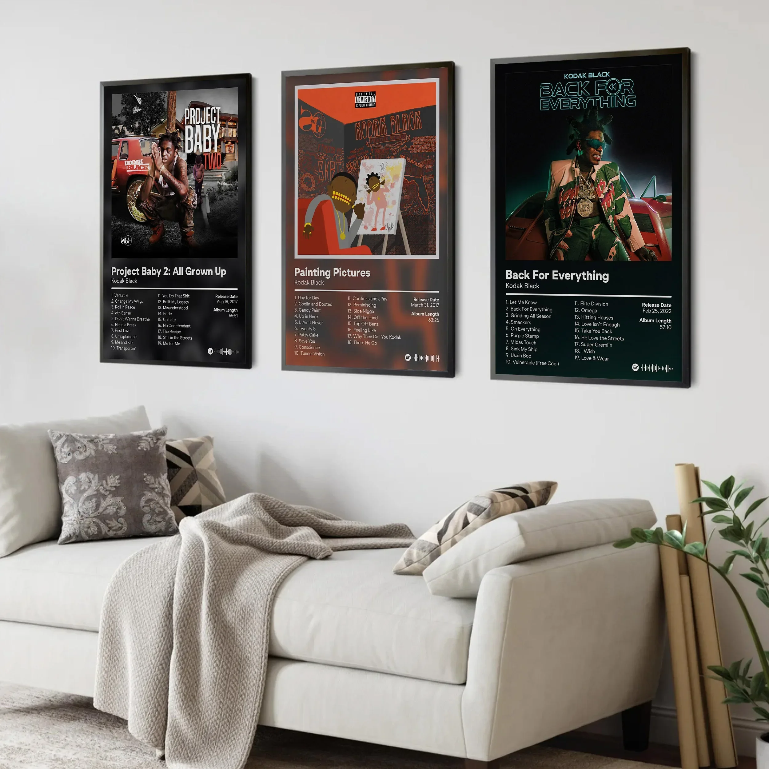 Pop Rap Music Album Cover Kodak Black Canvas Paintings Poster and Print Wall Art Pictures for Living Room Bedroom Home Decor
