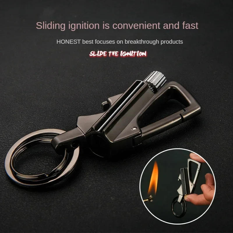 3 IN-1 Matching Keychain kerosene Lighter Torch Cigarette Lighter Creative Windproof Smoking Accessories Cool Men\'s Gift 2024