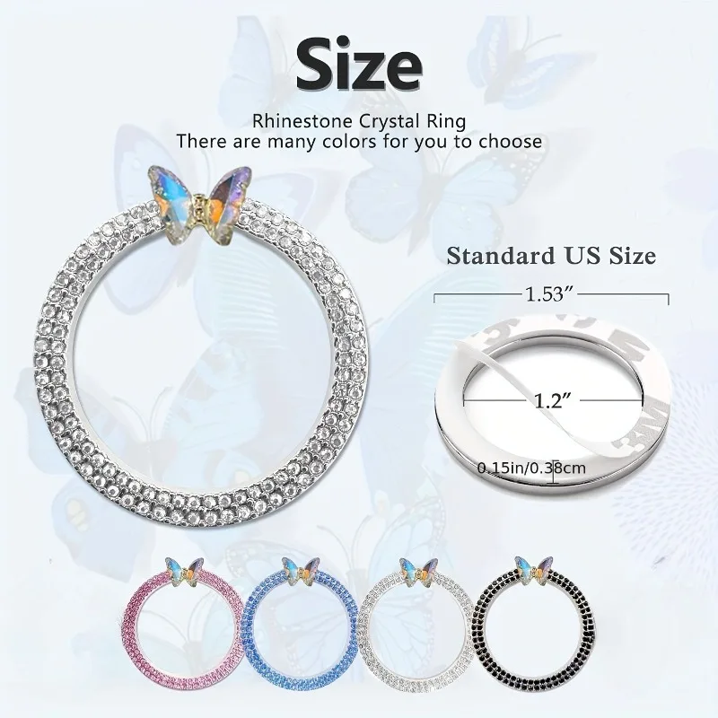 One Push Button Start Decorative Drilling Ring Car Marker Drilling Illusion Bowtie Ignition Ring Decoration Ring Car Accessories