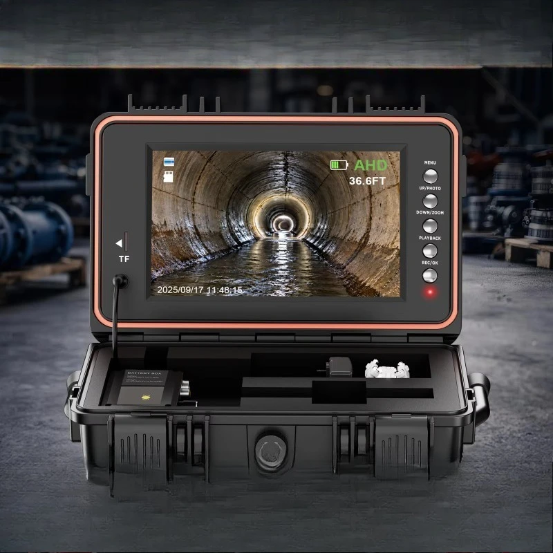 9-Inch IPS screen 1080P self-leveling 512Hz locator video pipe drainage sewer inspection  industrial endoscope  50M
