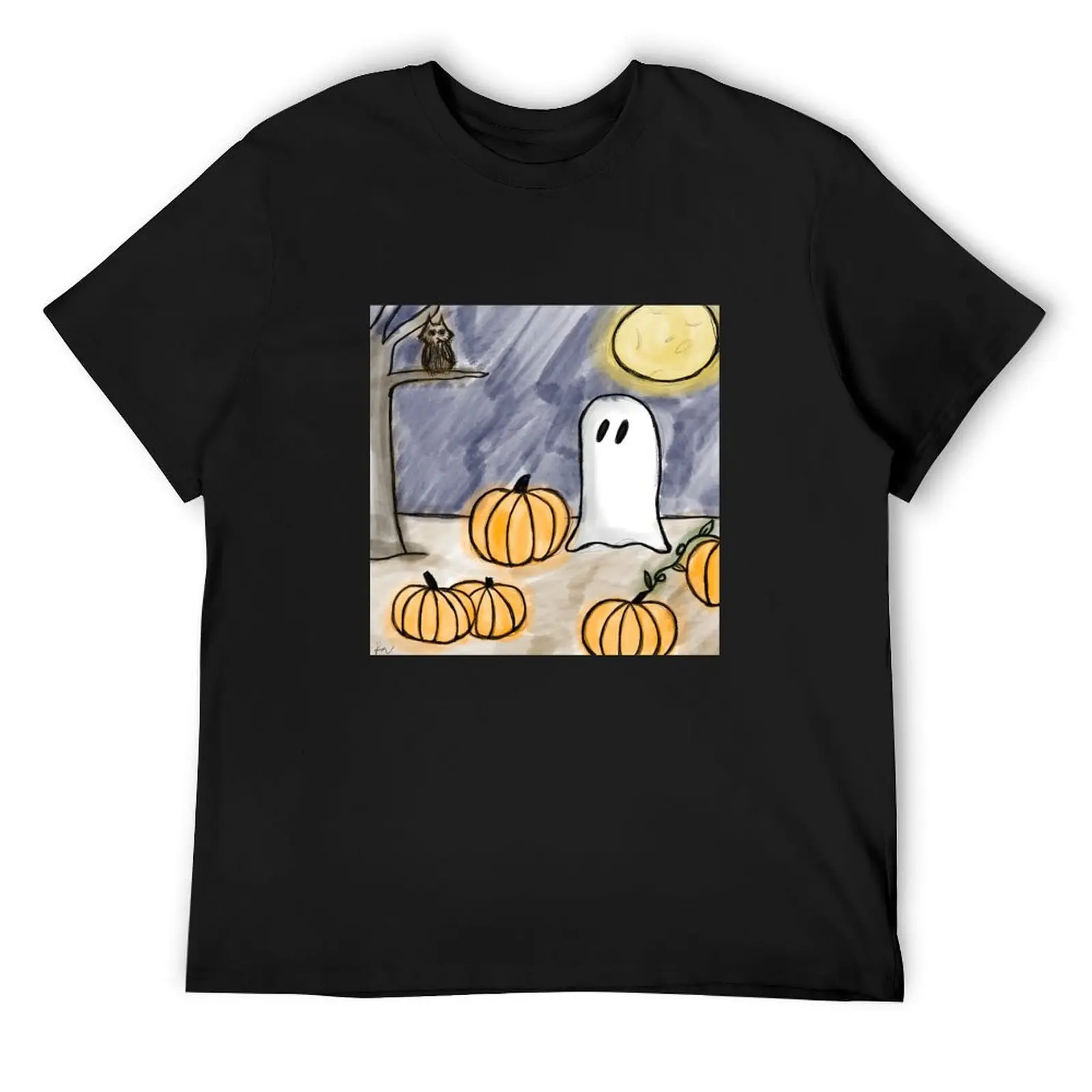 Ghosty Picks a Pumpkin T-Shirt oversizeds aesthetic clothes anime t shirts outfits for men