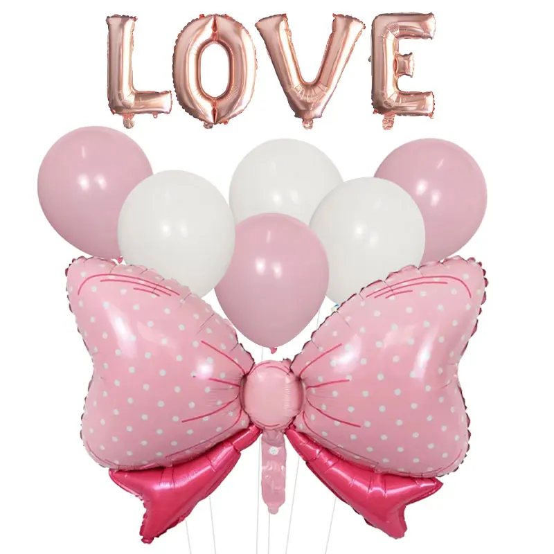 LOVE Butterfly 40 Inch Number Balloons Pink White Latex Balloons Baby Shower Decor Helium Ballon Birthday Party Wedding Globos