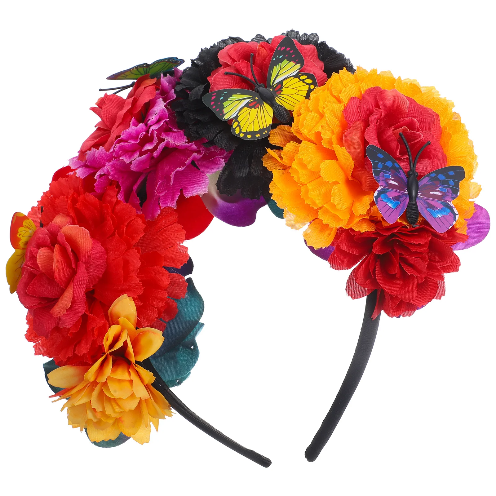 Diadema Day Dead, tocado de mascarada, accesorios para el cabello mexicanos para mujer, tela de fiesta de disfraces encantadora