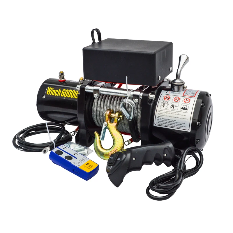 Factory Direct Sale Portable 6000lb Electric Winch With Wireless Remote Control