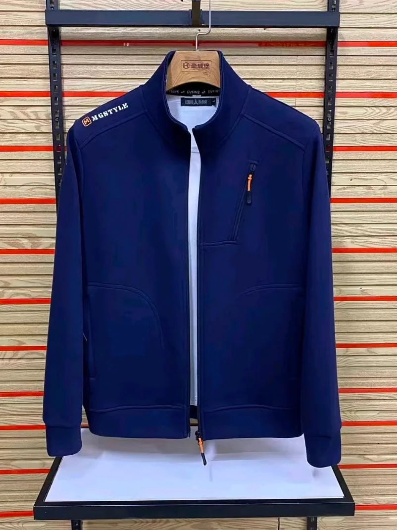 

Cool Men's Stand Collar Casual Jaet Outerwear Faionable High Quali Autumn New Arrival Stand Fit Antibacterial Zipper