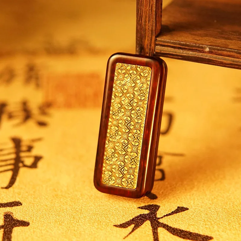 Sandalwood Dingding Paragraph EDC Fidget Spinner Stress Relief Toy Mechanical Push Card Fingertip Slider ADHD Relief Tools