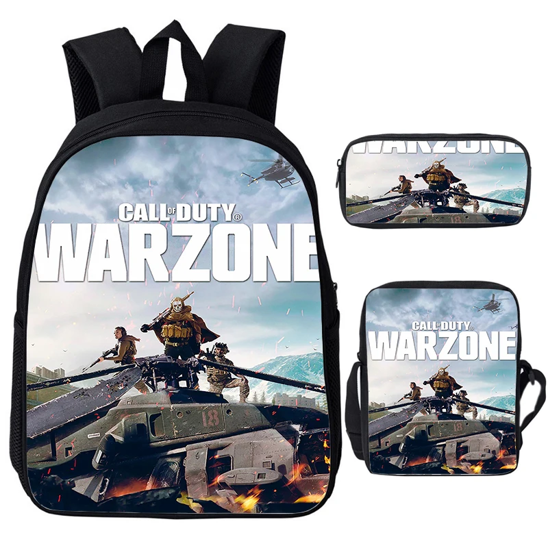 

Game Call Of Duty Warzone Backpacks School Bag for Kids Boys Girls Waterproof Backpack 3pcs Set Students Bookbag Travel Rucksack