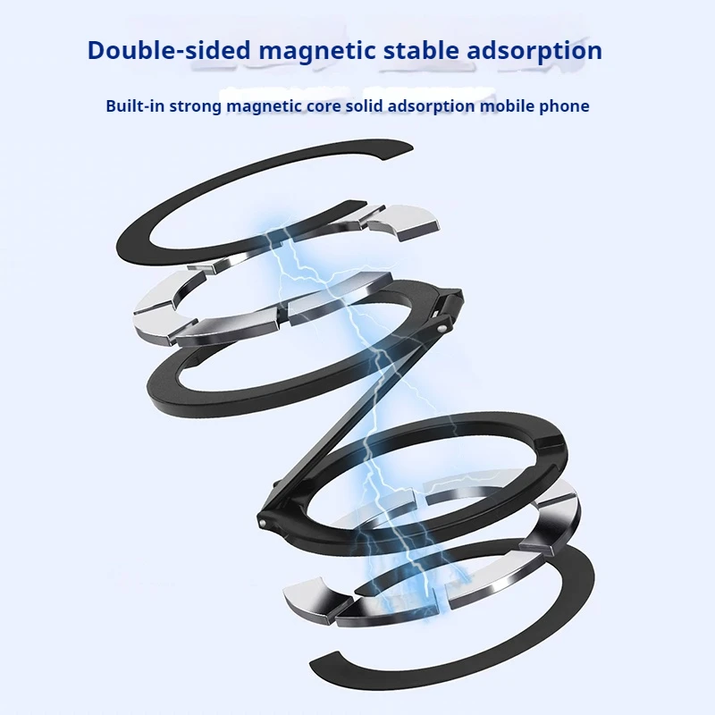 Doubleside Magnetic Buckle Holder 360° Rotation Foldable Phone Bracket for iphone 15 14 13 12Series Multi-fuction Phone Stand