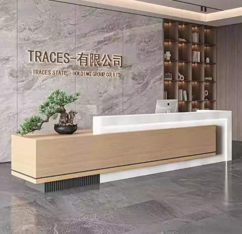 Mostrador de Recepción de Diseño Moderno con Panel de Madera MDF para Hoteles, Oficinas, Bares, Salas de Estar y Talleres
