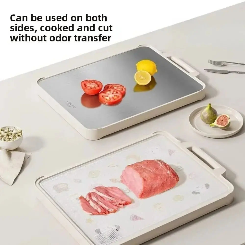 

Anti-Mold Double-sided Cutting Board Non-sticky Cartoon Antibacterial Chopping Board with Handle Multi-Functional