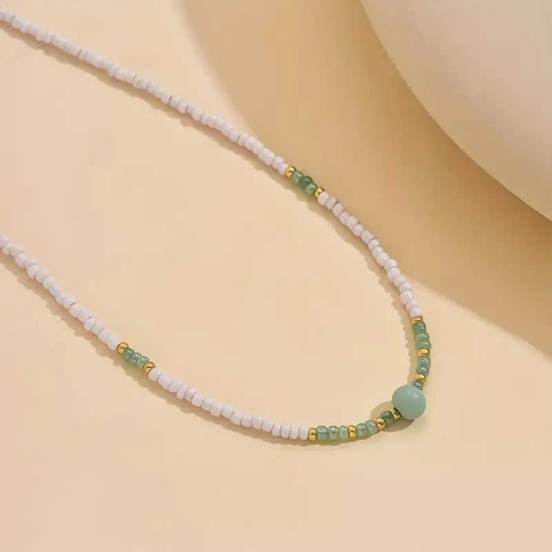 Elegant Boho-Chic Handcrafted Beaded Pendant Necklace for Women Party Occasions Jewelry Accessories Gifts - view 3