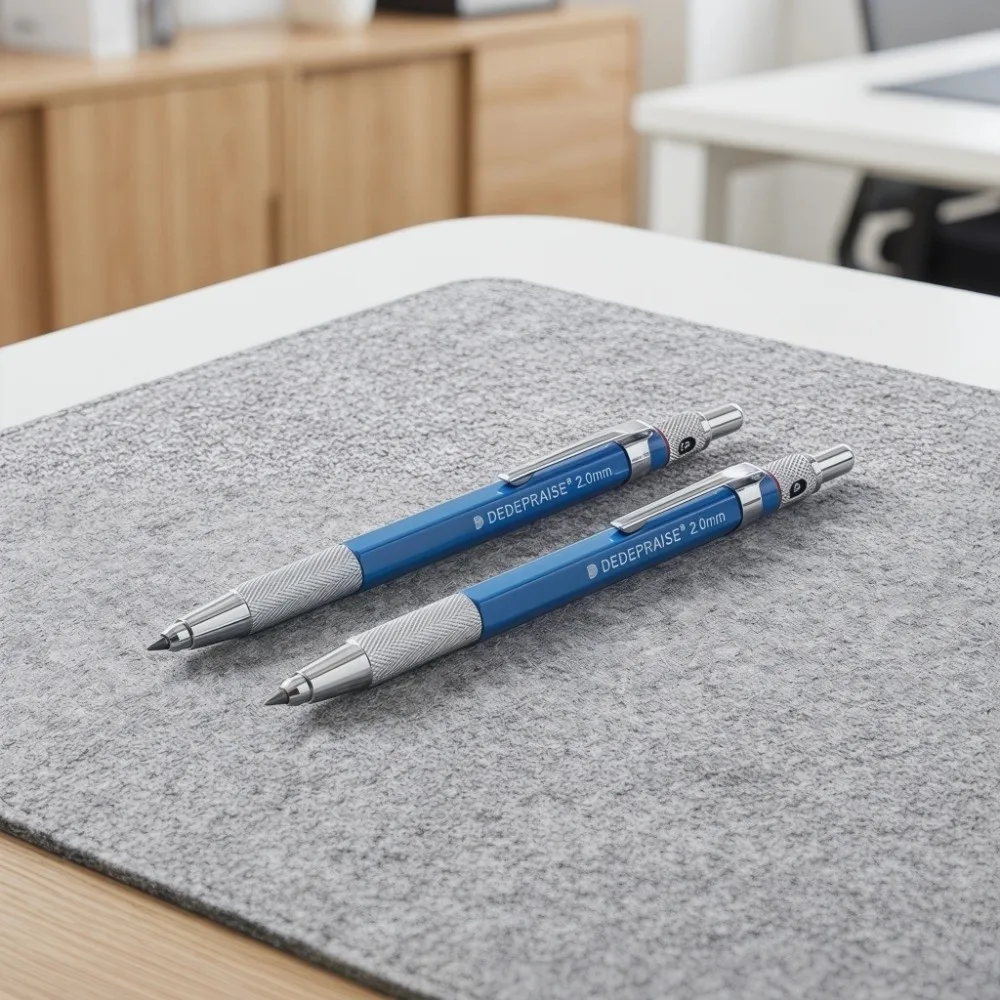 

2PCS 6in 2.0mm Mechanical Pencil Stable Lead Output Smooth Grip Metal Drafting Pencil Solid Texture School Stationery Supply