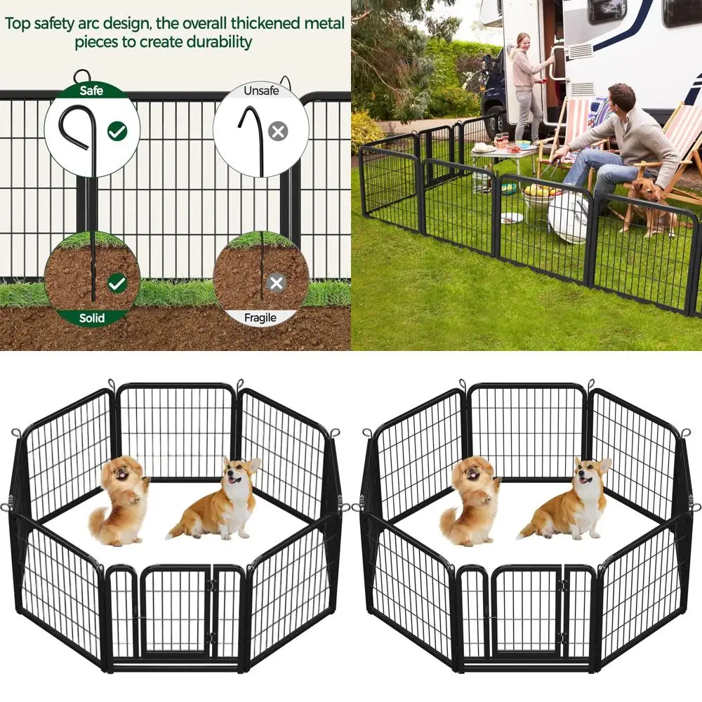 

Портативный уличный вольер для собак, 24 дюйма, 8 панелей, идеально подходит для использования в помещении, на улице, для кемпинга и отдыха на колесах