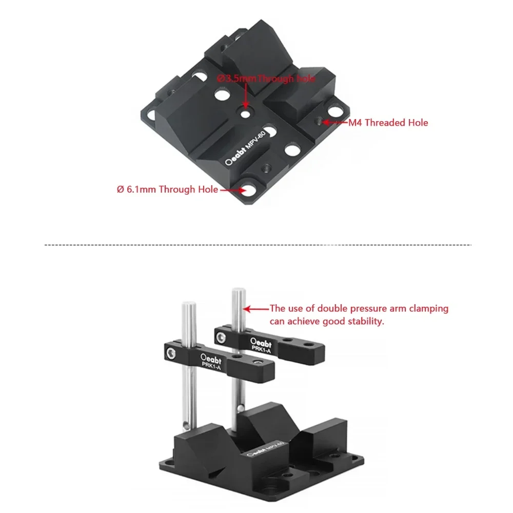 Imagem -04 - Oeabt-v-clamp Mount Suporte em Forma de v Suporte a Laser Fonte de Luz Experimento Óptico Cilíndrico Ajustável Mpv60k1