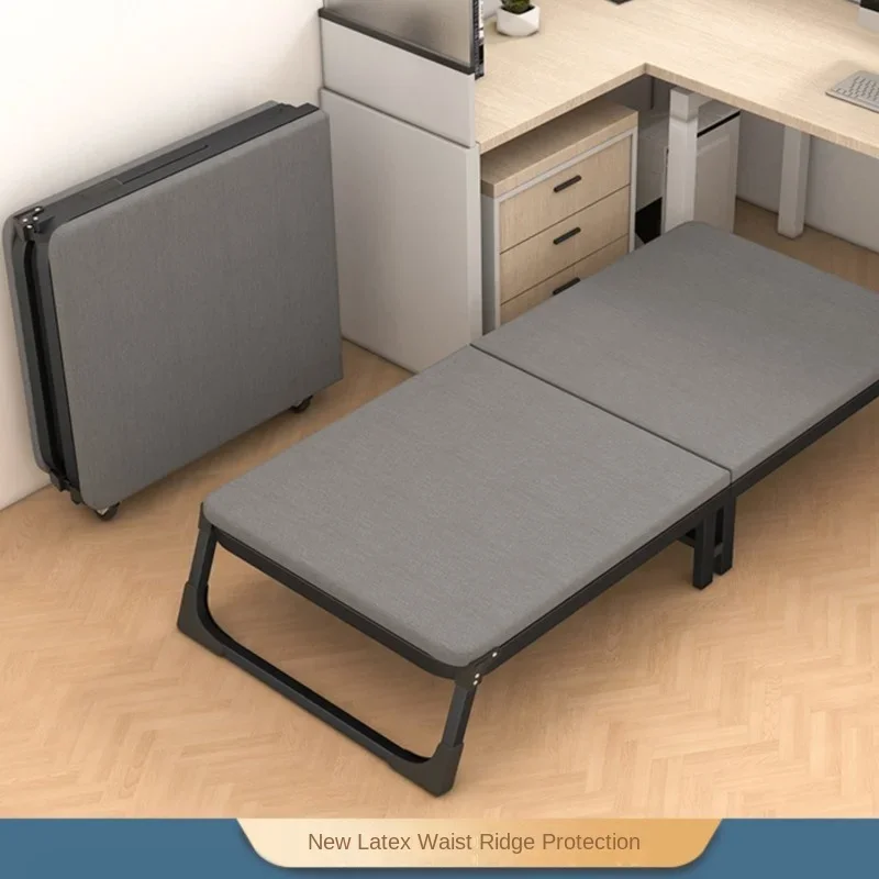 Richome Folding Bed Office Portable Single Companion Bed Household Adult Nap Bed Lounge Chair Simple Hard Board Marching Bed