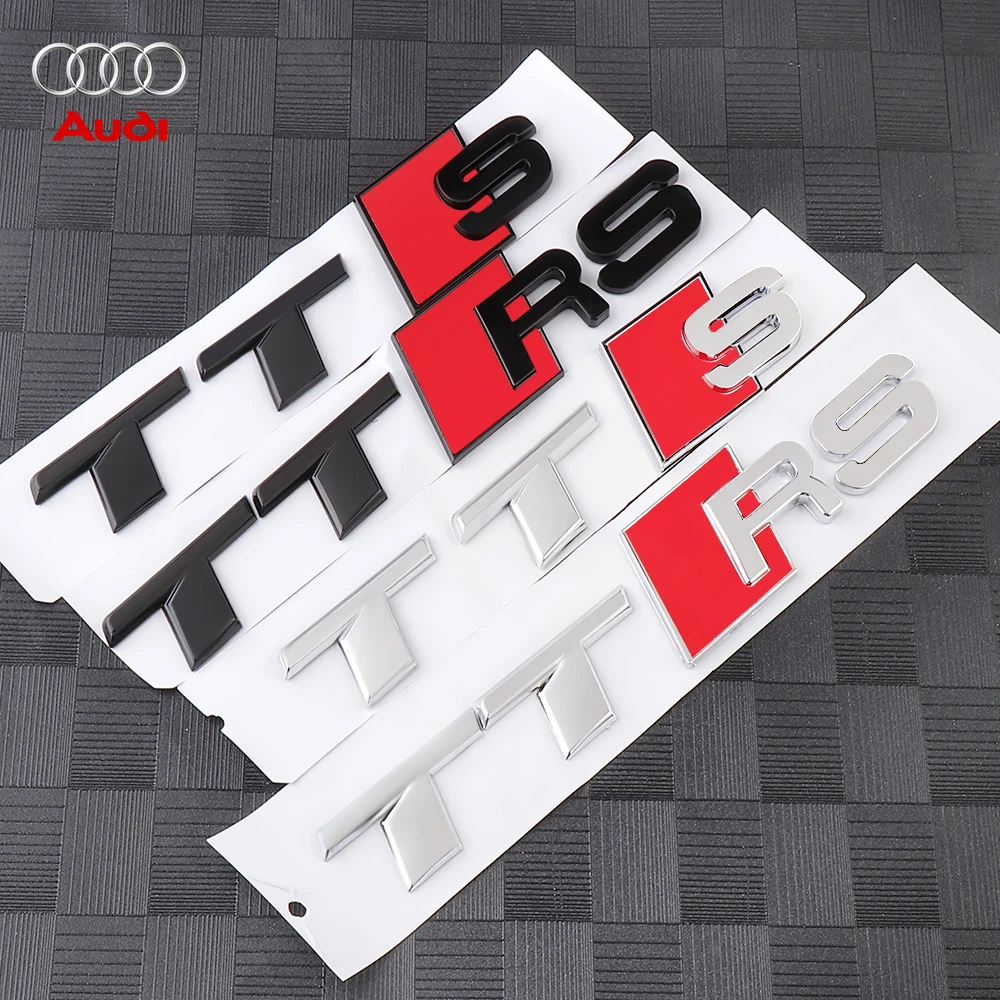 Car ABS TTS TTRS Emblem Body Rear Trunk Badge Sticker Decoration Accessories for Audi S A3 A4 B8 8P 8V B6 A5 A6 C7 Q5 B9 B7 C6 R