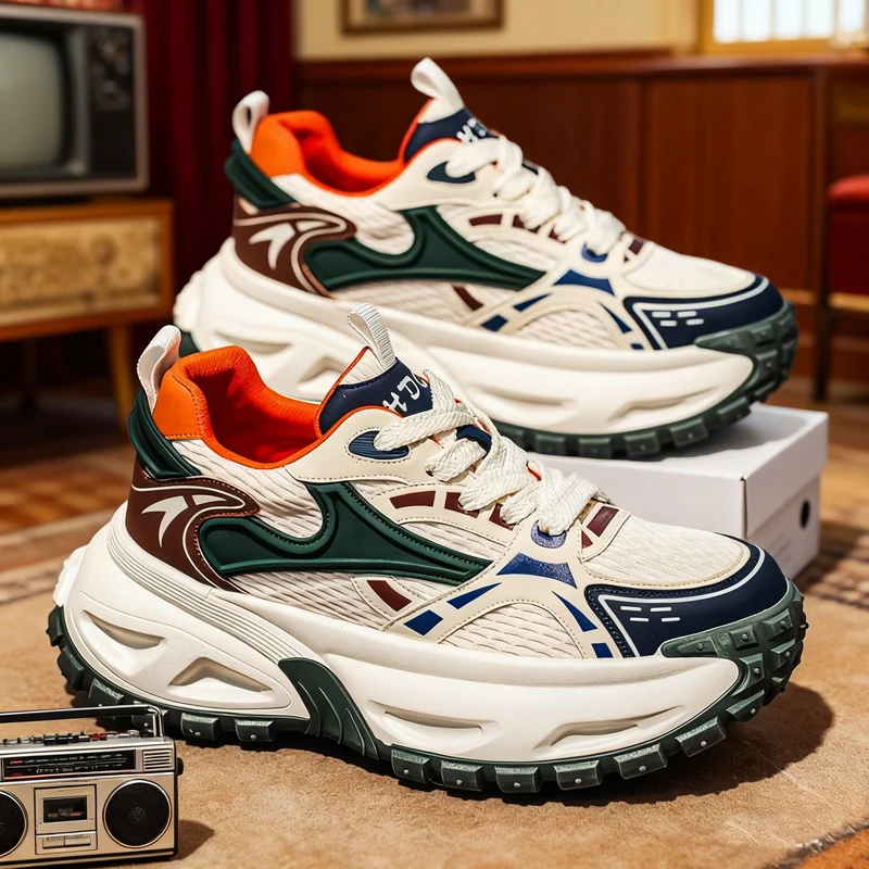 Chunky Sneakers Summer new heighten breathable lightweight casual Men's outdoor running shoes fashion student speed sports shoes