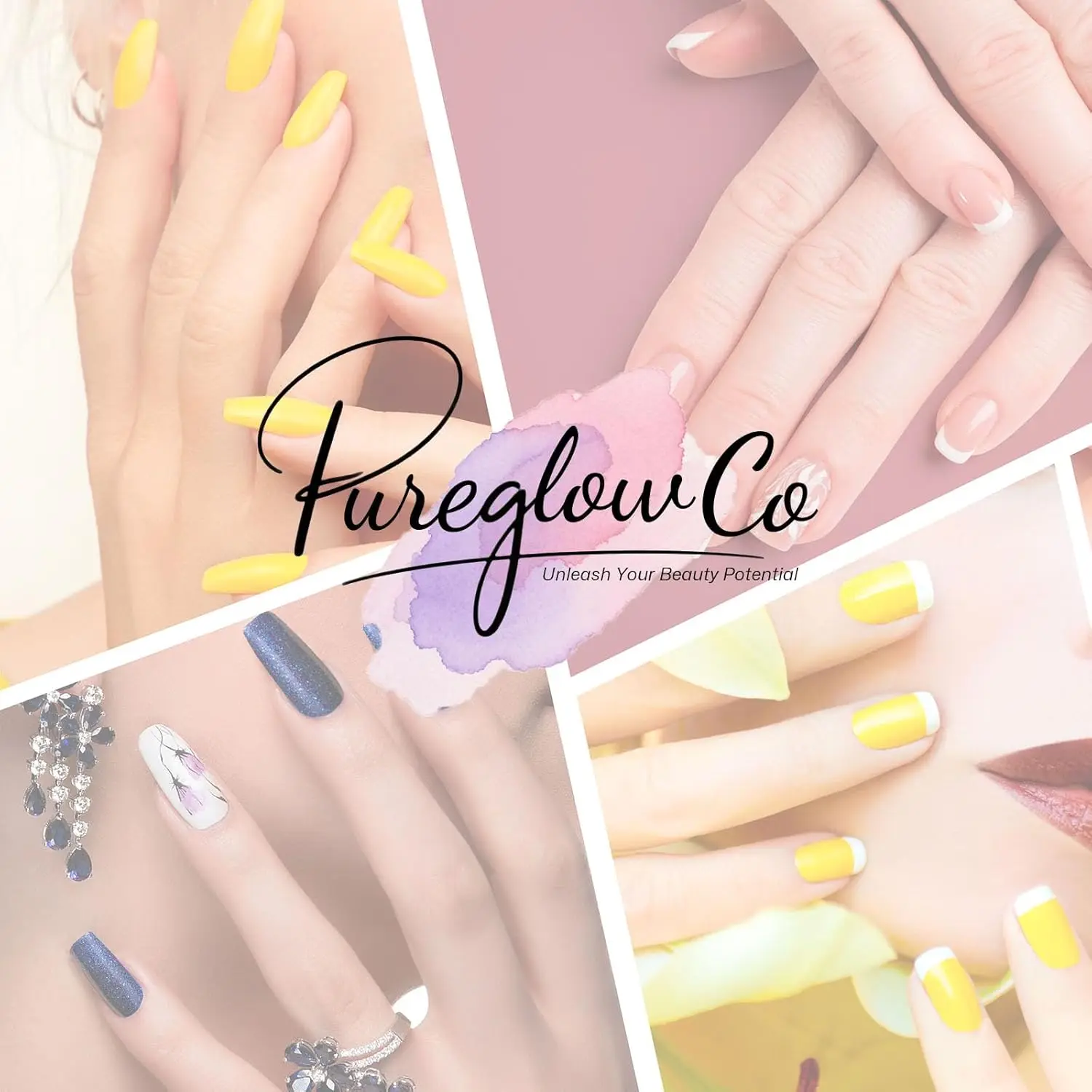 Semi-Cured Gel Nail Strips 20Pcs White Glitter Flowers UV/LED Compatible Easy Apply Remove