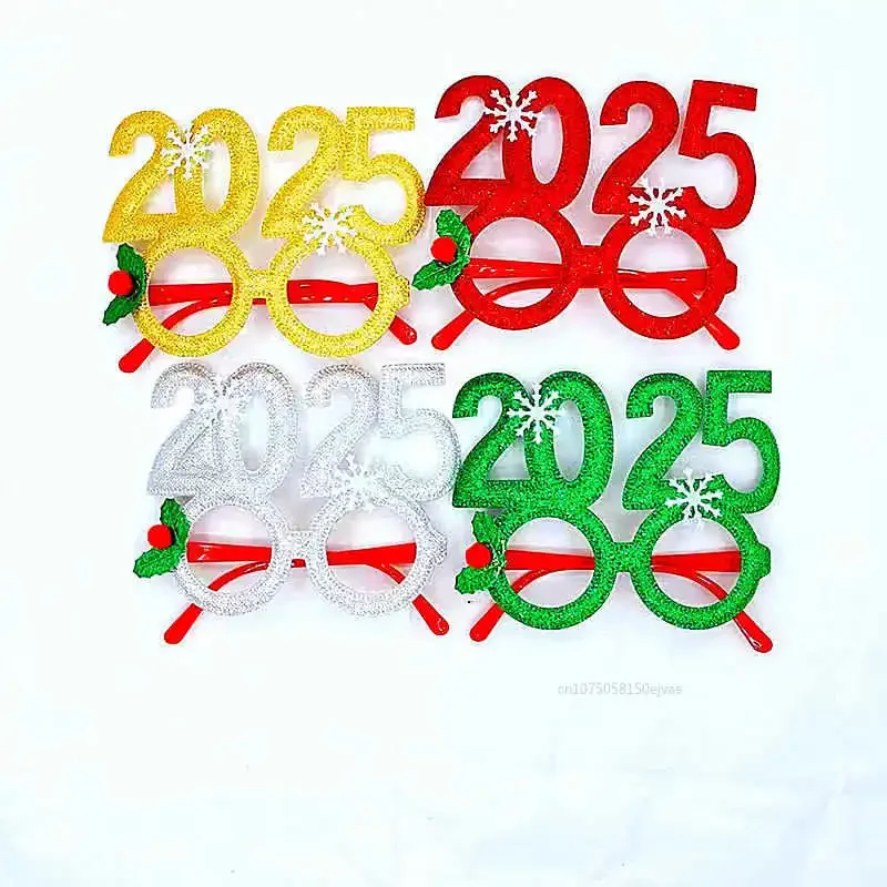 2025 New Christmas Glasses New Year Glasses Frame Decorations for Kids Birthday Party Supplies Christmas Party Photo Props