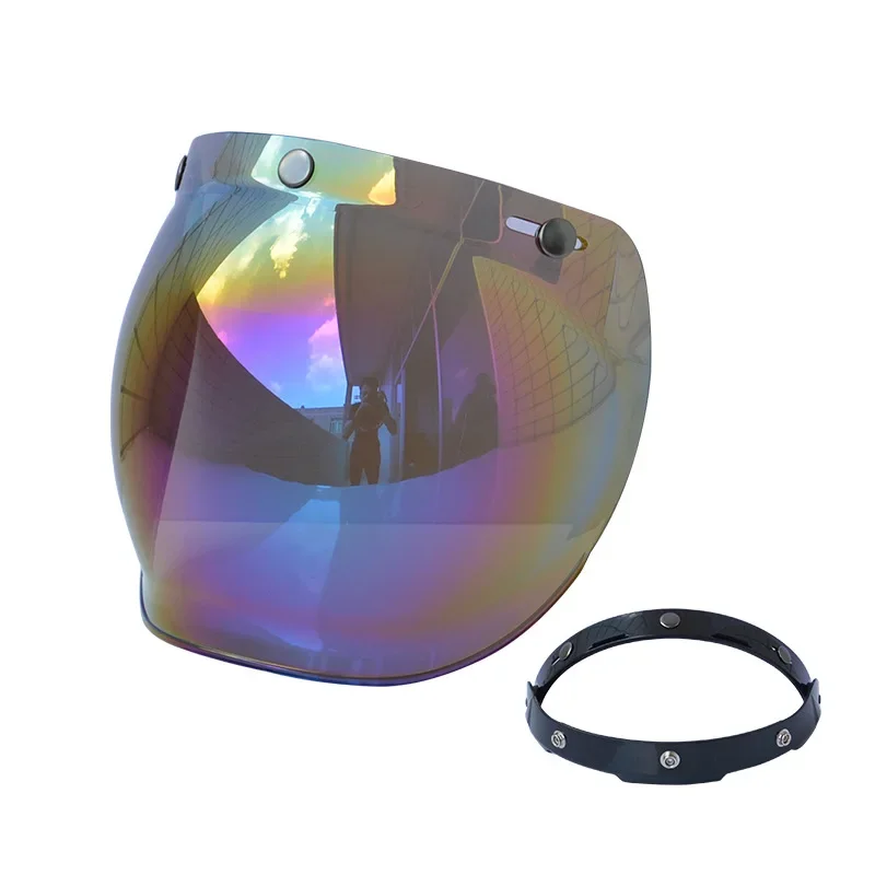 

QIANBAI Motorcycle Helmet Replacement Visor, Suitable for Three-button Lens Windproof Lens, Helmet Accessories