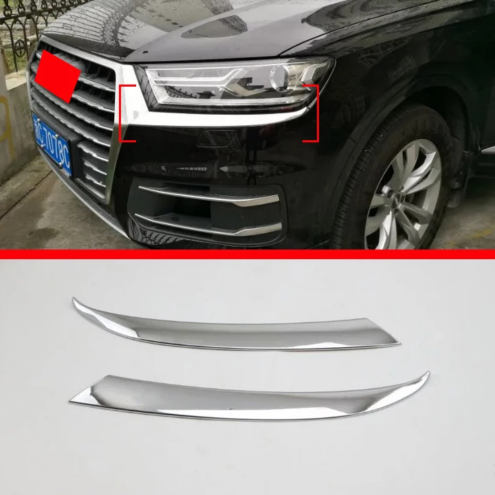 

ABS Chrome Headlight Trim For AUDI Q7 2016 2017 Car Accessories Stickers