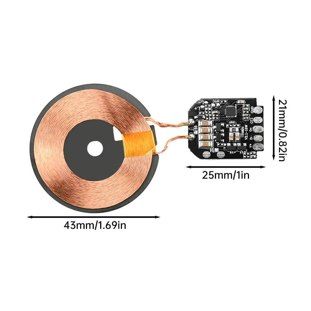 15W Wireless Charging Module Transmitter PCBA Wireless Charger Motherboard Magnetic Wireless Charging Motherboard + Coil image 5