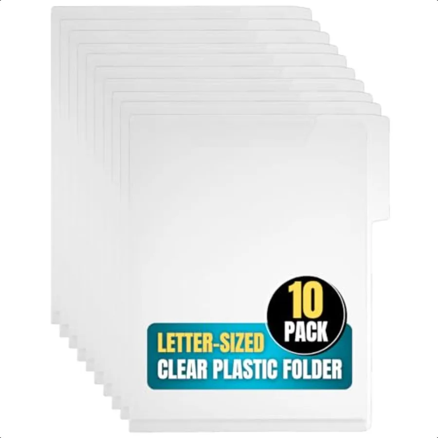 

Clear Plastic Folder Transparent Plastic Document File Clear Pockets Folder Letter Size 10 Pack