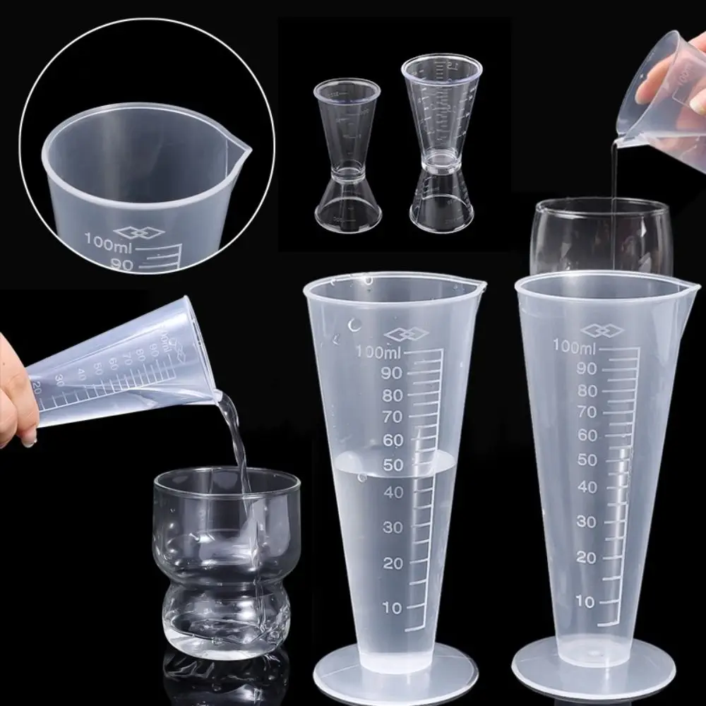 PP Liquid Measuring Cup Transparent Large Capacity Plastic Corrugated Cup Stackable 25/50/100/250/500ml Scale Identification