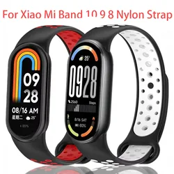 Silicone strap For Xiaomi Mi band 10 9 Porous and breathable sports bracelet replacement wristband Mi band 9 8 watchband Correa