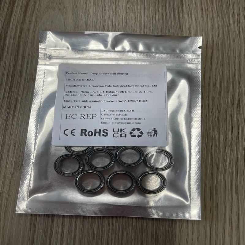 

10PCS 6700ZZ Slim Thin Section Bearing 10x15x4mm for The Transmission Mechanism of Smart Locks and Electric Curtains 6701 6702ZZ