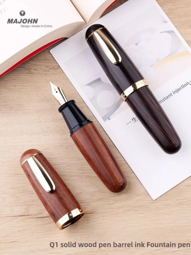 MAJOHN Q1 Short Cute Fountain Pen Hand Ledger Fine Pointed Pen Writing Small Fat Pen School Office Supplies Stationery