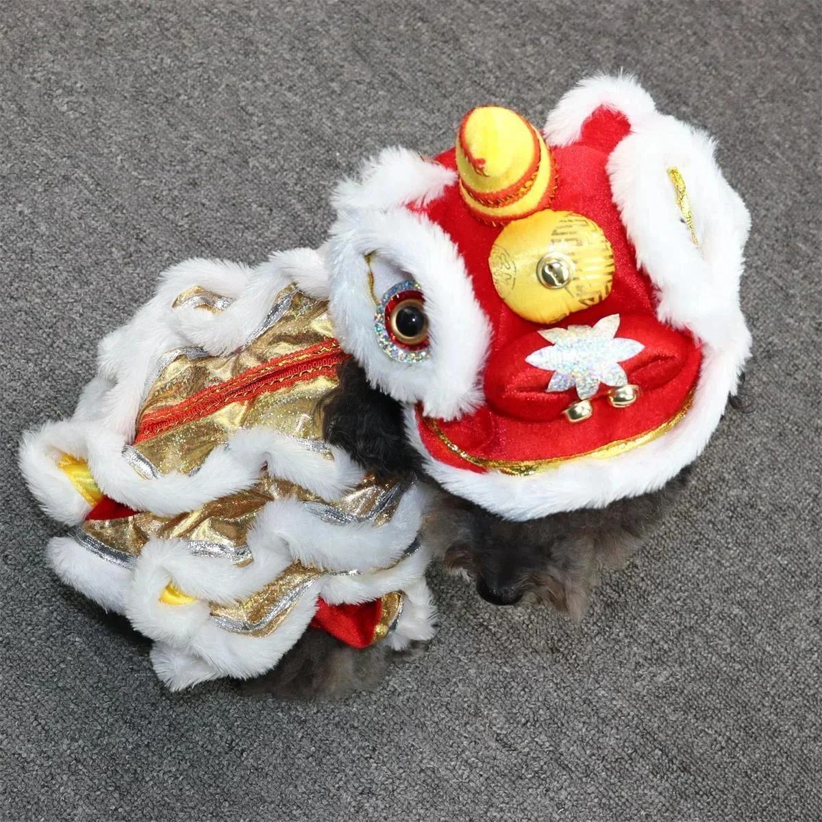 

Cute Festival Style Dog Costume Red Lion Look Pet Outfit For Party Holiday Dress Up And Photo Display