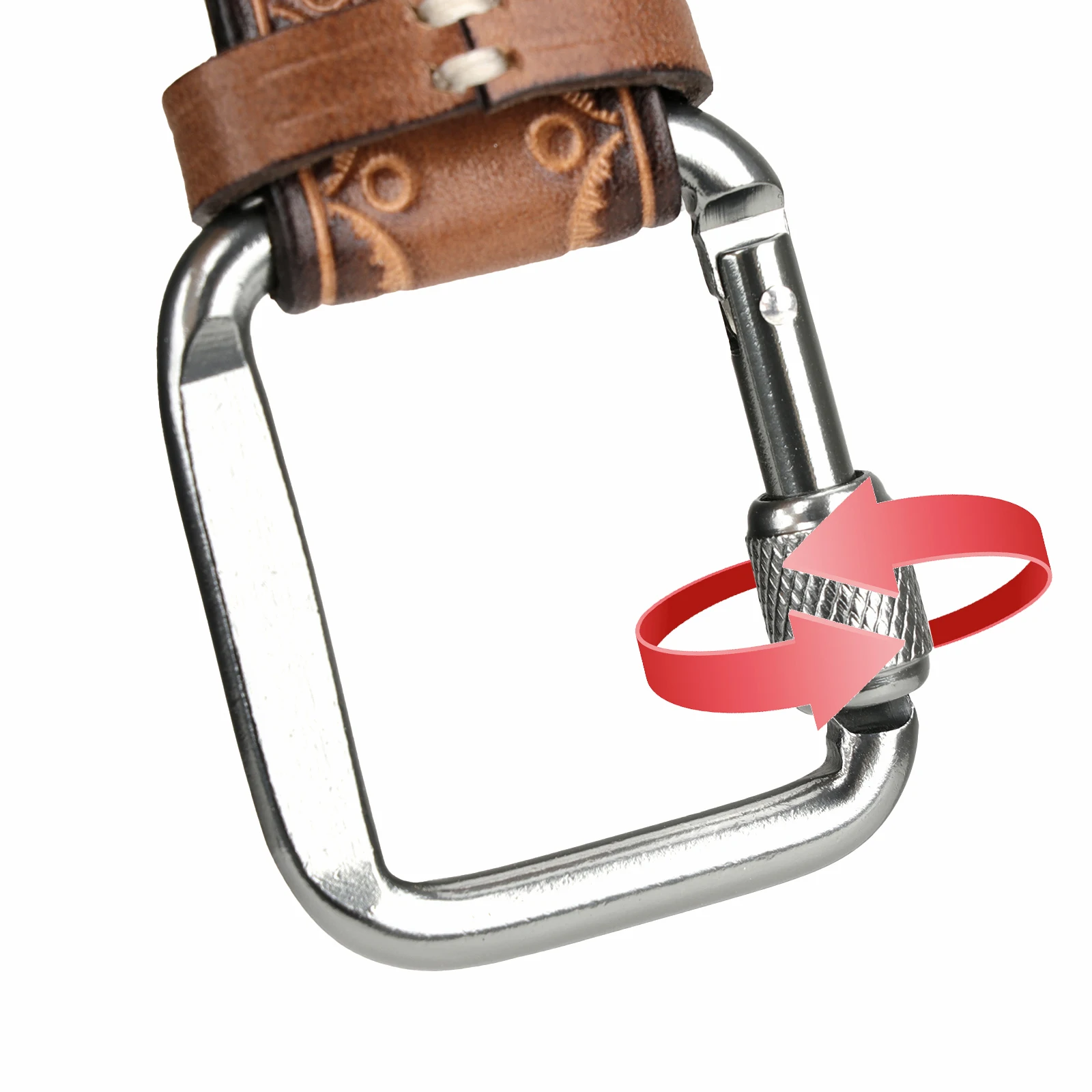 Tourbon Thick Genuine Leather Tool Holder Heavy Duty Tools Holster Belt Loop 6.5CM Key Ring Holder