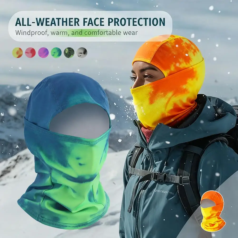 Wärmereaktive Sturmhaube, Unisex, temperaturempfindlich, Farbwechsel, Skimaske, Vollkopfbedeckung, Motorrad, zum Wandern, Radfahren