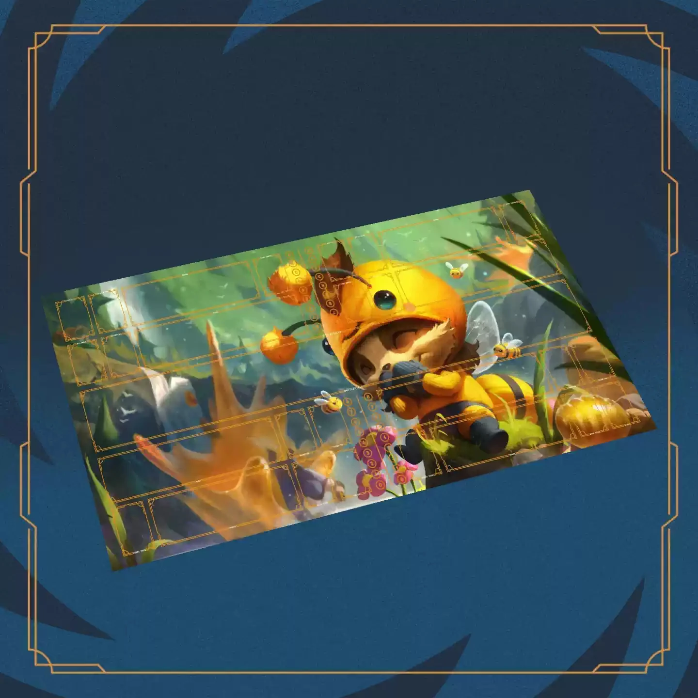 แผ่นรองเล่นการ์ดเกม Riftbound ขนาด 1200x600 มม. สำหรับ 4 ผู้เล่น ลายการ์ตูนอนิเมะ Teemo Jinx เหมาะสำหรับงานปาร์ตี้ที่บ้าน เกมเทรดการ์ดขนาดใหญ่