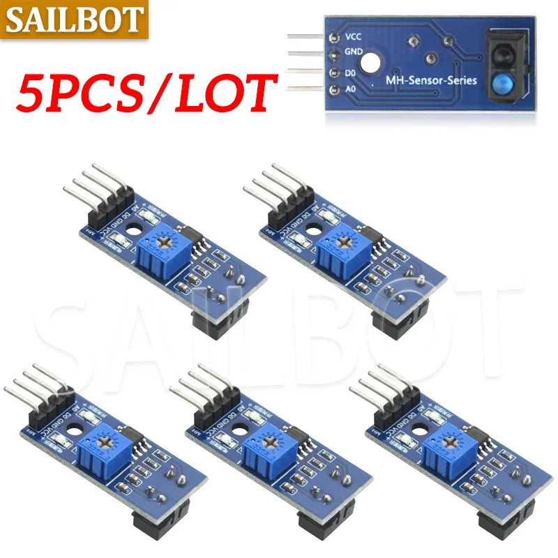 5 قطعة/الوحدة TCRT5000 الأشعة تحت الحمراء عاكس IR الكهروضوئية مفتاح مستشعر 3.3 فولت-5 فولت حاجز خط المسار وحدة الاستشعار لتقوم بها بنفسك عدة