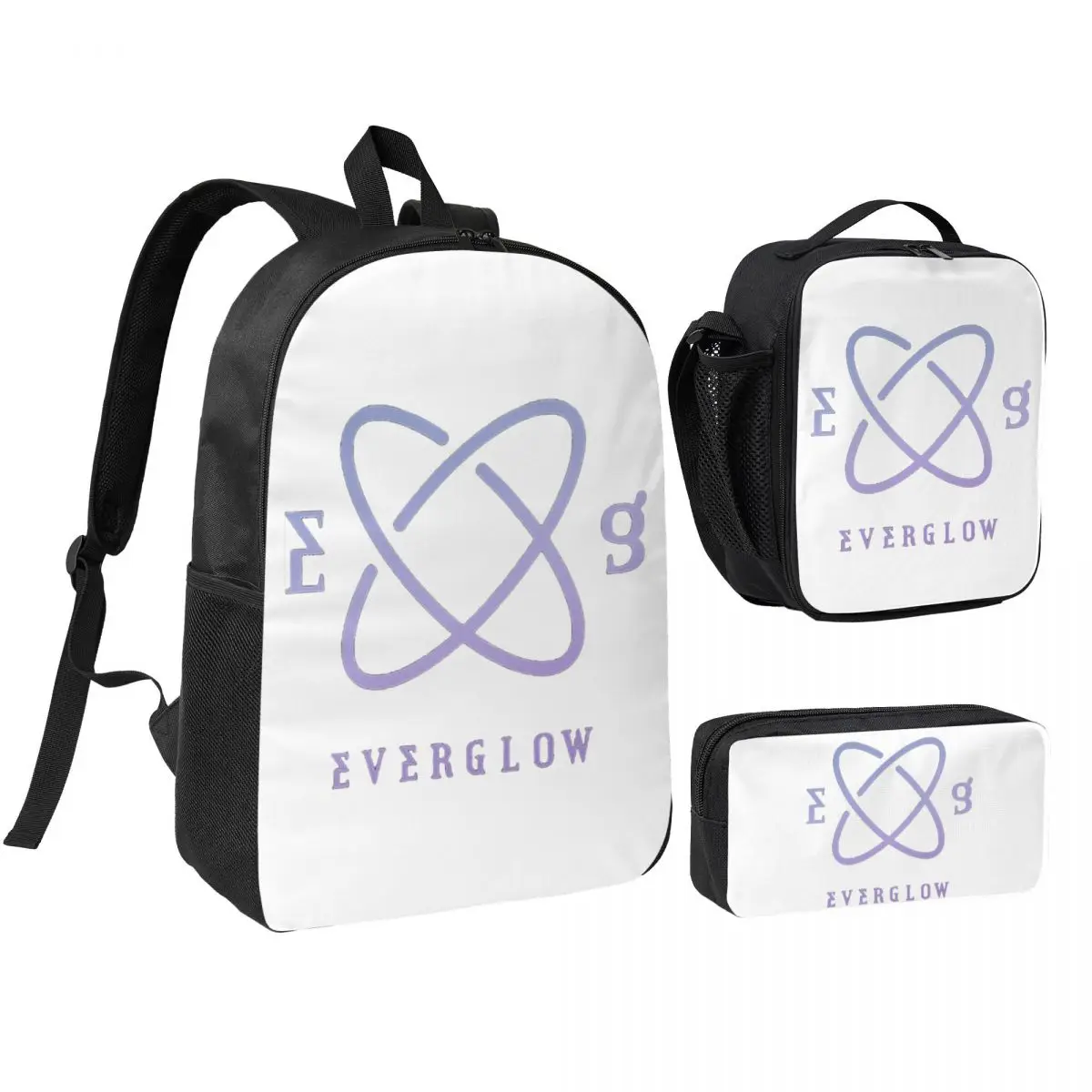 

Everglow Logo Backpack Student Boys Girls BookBag School Bag Shoulder Bags 3ps Insulated Lunch Bag Pencil Case