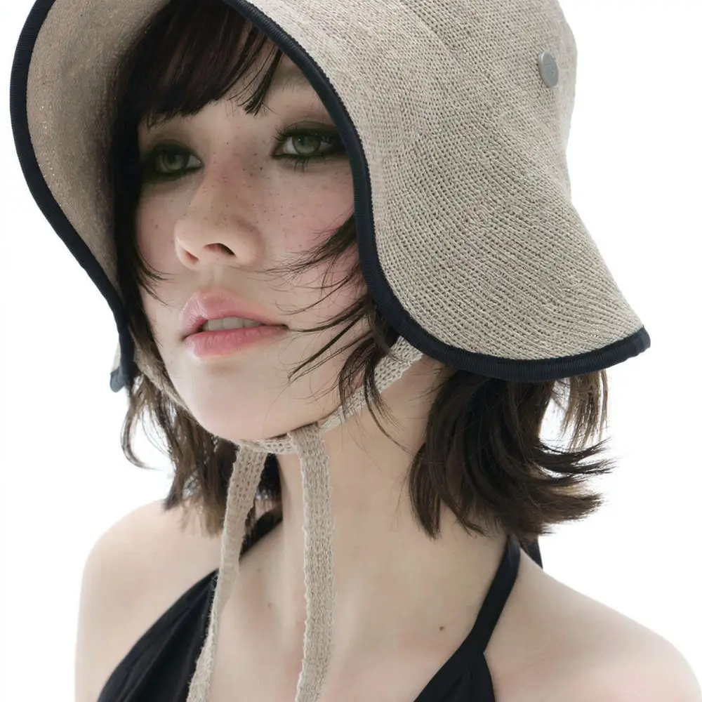 Old Money Aesthetic Bucket Hat Women Summer Foldable Ribbon Fisherman Cap Sun Protection Breathable Beach Holiday Headwear