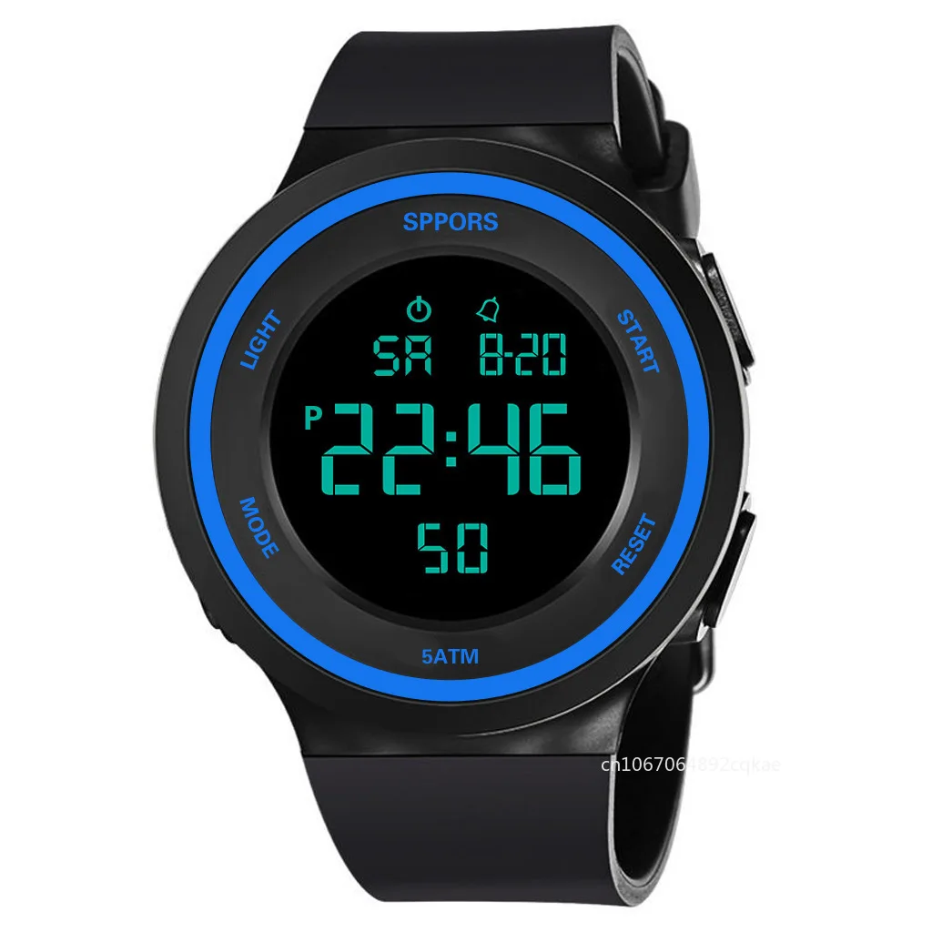 Relojes deportivos digitales LED para hombres, reloj de pulsera de silicona, alarma impermeable para exteriores, reloj electrónico de moda, nuevo