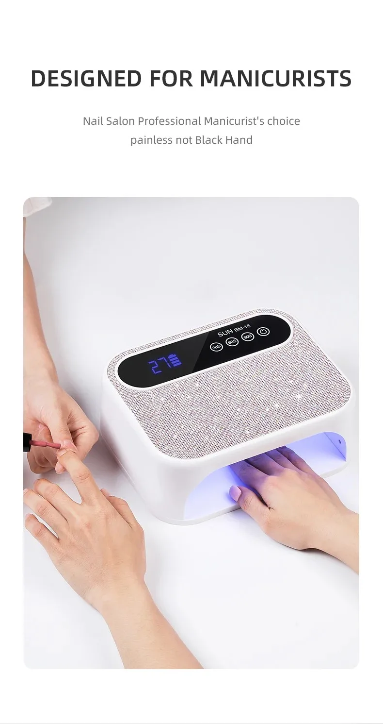 168W recarregável UV 42LEDS lâmpada de unhas secador profissional sem fio gel polonês lâmpada de secagem para manicure