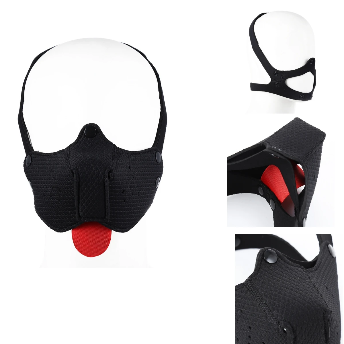 Sexy Role Play Costumes of Men Women Puppy Cosplay Games Headgear Half Face Fetish Mask for Halloween Puppy Party Accessories