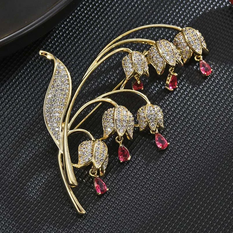 

Donia Jewelry European and American Fashion Titanium Steel Micro-Inlaid AAA Zircon Luxury Retro Flower Brooch