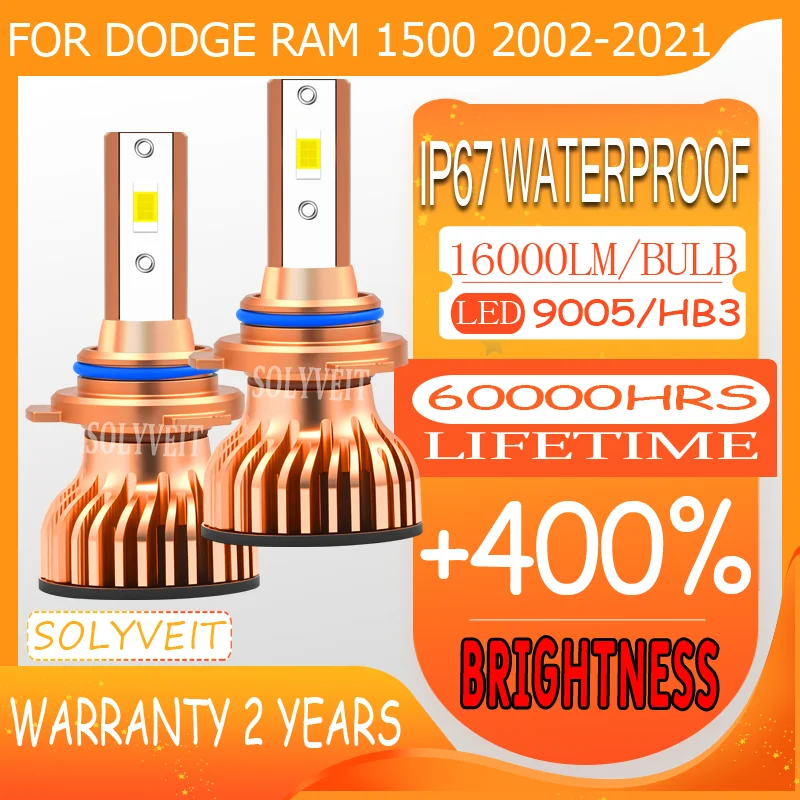 

60,000 Hour Life Instant Start 9005 HB3 LED High Beam For Dodge Ram 1500 2002 2003 2004 2005 2006 2007 2008 2009 2010 2011-2021