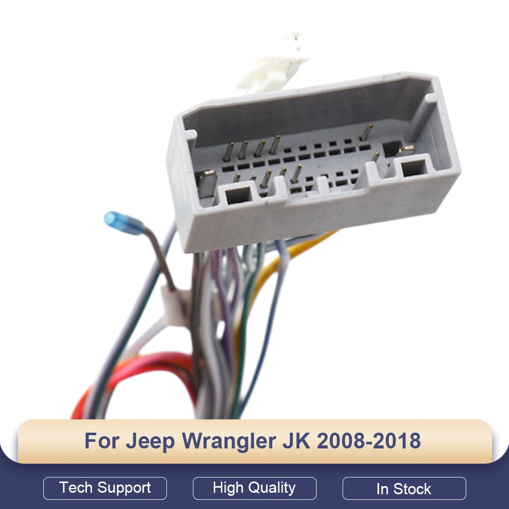 Aftermarket DVD Radio Player Stereo for Jeep Wrangler JK 2008-2018 with 16pin Android Wiring Harness And Canbus Car Installation