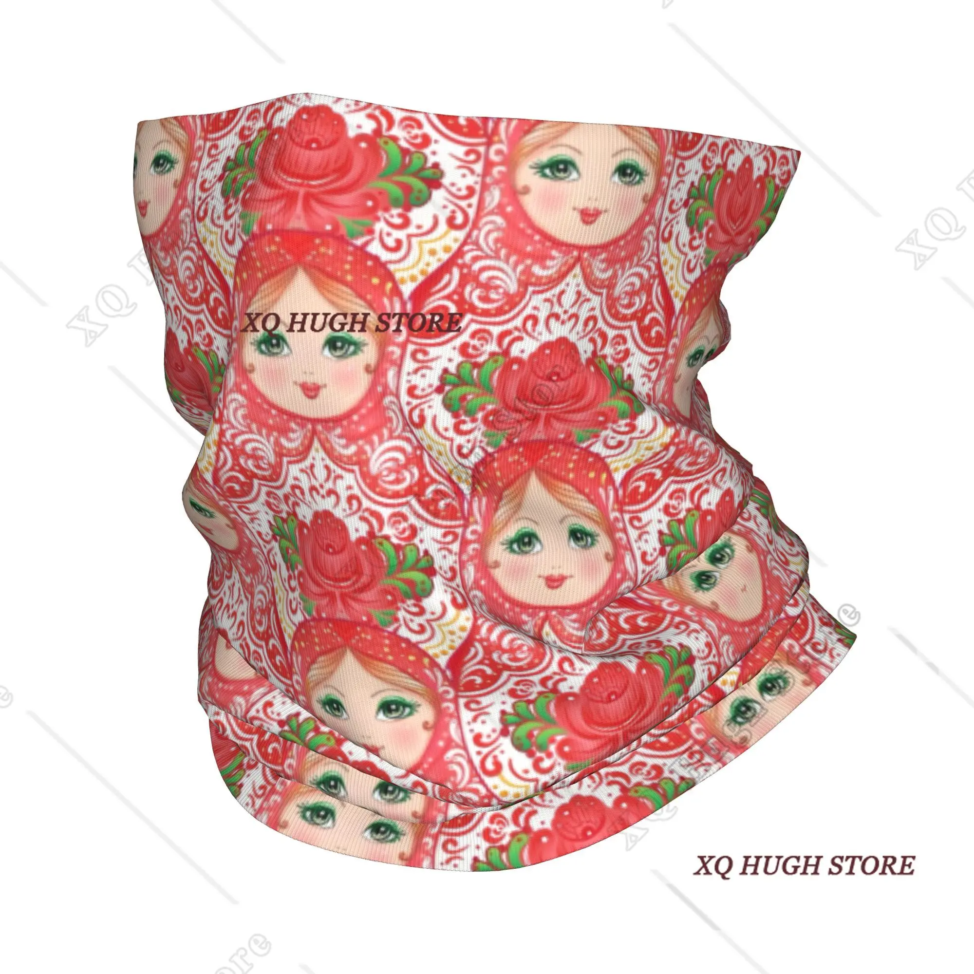 Custom Matryoshka Doll Russia Russian Folk Art  Bandana Neck Gaiter for Ski Running Women Men Wrap Scarf  Headband Warmer